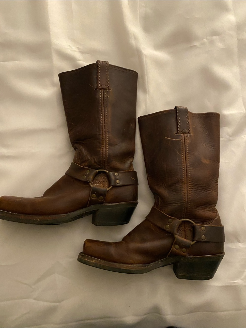 Frye Brown Leather Harness Moto Boots - Picture 9 of 10